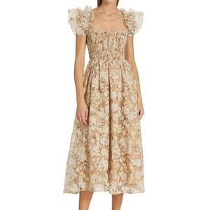 En Saison XS Chaumont Smocked Floral Midi-Dress